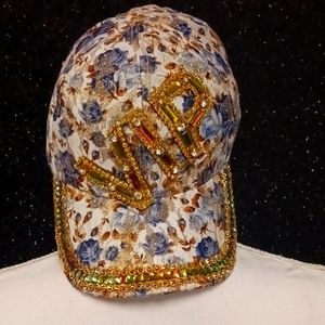 White, Blue and Gold Hat